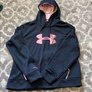 Moving! Make offer! pink camo under armour hoodie